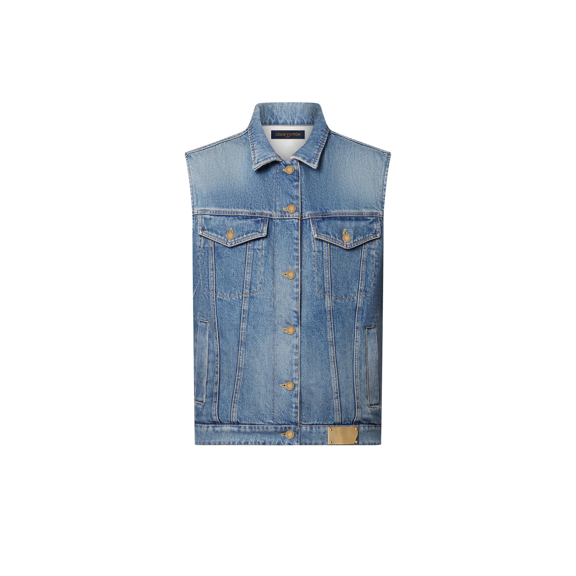 Reversible Sleeveless Denim Jacket - Ready-to-Wear 1AGOTA